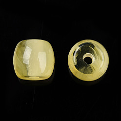 Jaune Champagne Perles en résine, jade d'imitation, baril, jaune champagne, 8x7mm, Trou: 1.6mm