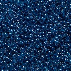 (932) Inside Color Aqua/Capri Lined Toho perles de rocaille rondes, perles de rocaille japonais, (932) intérieur couleur aqua / capri doublé, 11/0, 2.2mm, Trou: 0.8mm, environ5555 pcs / 50 g