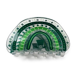 Vert Pinces à cheveux en acrylique à grandes griffes pour la saint-Patrick, pour femmes filles cheveux épais, verte, 44x86.5x46.5mm