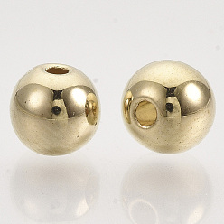 Doré  Ccb perles en plastique, pour le bricolage fabrication de bijoux, ronde, or, 7x6.5mm, trou: 1.5 mm, environ 2600 pcs / 500 g
