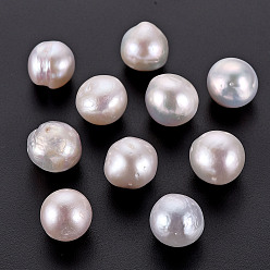 Seashell Color Natural Baroque Pearl Keshi Pearl Beads, Cultured Freshwater Pearl, No Hole/Undrilled, Nuggets, Seashell Color, 10~12x10~11mm