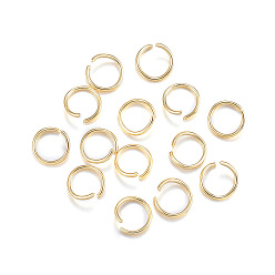 Настоящее золото 24K 304 кольца прыжок из нержавеющей стали, открытые кольца прыжок, реальный 24 k позолоченный, 20 датчик, 7x0.8 мм