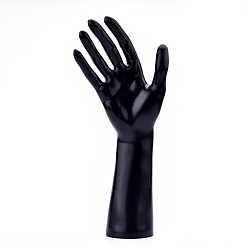 Noir Affichage de la main féminine mannequin en plastique, bijoux bracelet collier anneau porte-gant titulaire, noir, 5.5x10.5x25 cm