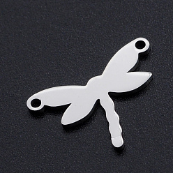 Stainless Steel Color 201 Stainless Steel Links connectors, Dragonfly, Stainless Steel Color, 19x14x1mm, Hole: 1.4mm