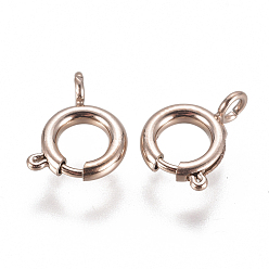 Rose Gold Ion Plating(IP) 304 Stainless Steel Spring Ring Clasps, Rose Gold, 8x1.8mm, Hole: 2.5mm