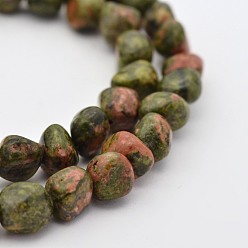 Unakite Natural Unakite Bead Strands, Tumbled Stone, Nuggets, 5~7X5~7mm, Hole: 1mm, about 15.7 inch