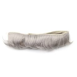 Серебро Высокотемпературное волокно короткая челка прическа кукла парик волосы, для поделок девушки bjd makings аксессуары, серебряные, 1.97 дюйм (5 см)