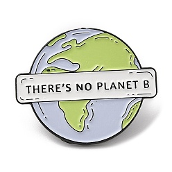 Colorful The Earth with Word There's No Planet B Enamel Pin, Electrophoresis Black Alloy Brooch for Backpack Clothes, Colorful, 25.5x30.5x1.7mm