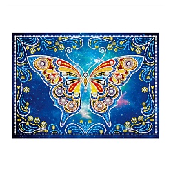 Butterfly DIY Luminous Diamond Painting Kits, including Canvas, Resin Rhinestones, Diamond Sticky Pen, Tray Plate and Glue Clay, Rectangle, Butterfly Pattern, 400x300mm