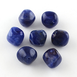 Bleu Moyen  Perles acryliques de pierres précieuses imitation bicône, bleu moyen, 18x19x17mm, trou: 2 mm, environ 170 pcs / 500 g