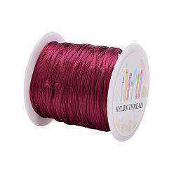 Brown Nylon Thread, Rattail Satin Cord, Brown, 1.0mm, about 76.55 yards(70m)/roll