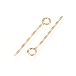 Golden 304 Stainless Steel Eye Pins, Golden, 22 Gauge, 20x0.6mm, Hole: 2mm