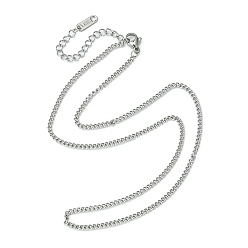 Stainless Steel Color 304 Stainless Steel Curb Chain Necklace for Men Women, Stainless Steel Color, 15.87 inch(40.3cm)