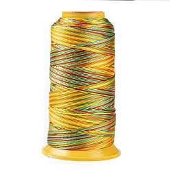 Yellow Segment Dyed Round Polyester Sewing Thread, for Hand & Machine Sewing, Tassel Embroidery, Yellow, 12-Ply, 0.8mm, about 300m/roll