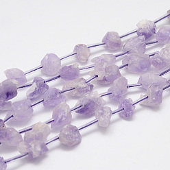 Amethyst Natural Amethyst Bead Strands, Nuggets, 9~17x10~13x8~18mm, Hole: 1.2mm, about 22pcs/strand, 15.7 inch(400mm)