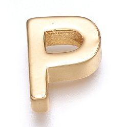 Letter P Encantos de bronce, larga duración plateado, real 18 k chapado en oro, letter.p, p: 9x7x3 mm, agujero: 1.6 mm