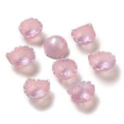 Pink Encantos de acrílico, pétalo, rosa, 13~14x6~8 mm, agujero: 0.8~1 mm