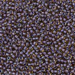 (926) Inside Color Light Topaz/Opaque Lavender Lined Круглые бусины toho, японский бисер, (926) внутри цвет светлый топаз / непрозрачная лиловая подкладка, 11/0, 2.2 мм, отверстие : 0.8 мм, Около 5555 шт / 50 г