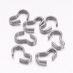 Stainless Steel Color 304 Stainless Steel Quick Link Connectors, Chain Findings, Number 3 Shaped Clasps, Stainless Steel Color, 8x3x1.2mm