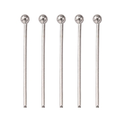 Stainless Steel Color 304 Stainless Steel Ball Head Pins, Stainless Steel Color, 40x0.7mm, 21 Gauge, Head: 2mm
