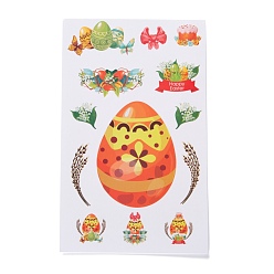 Egg Easter Theme Paper Gift Tag Self-Adhesive Stickers, for Gift Packaging and Party Decoration, Easter Theme Pattern, 18x11x0.02cm