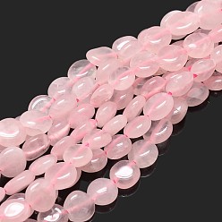 Quartz Rose Naturel a augmenté de pépites de quartz brins de perles, pierre tombée, 5~10x6~7x3~7mm, Trou: 1mm, environ 14.9 pouces ~ 15.7 pouces