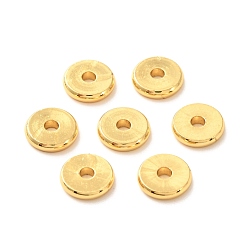 Настоящее золото 18K Spacer бисер латунные, долговечный, Плоский круглый / диск, Heishi бусы, реальный 18 k позолоченный, 8x1.5 мм, отверстие : 2 мм