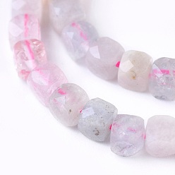 Morganite Natural Morganite Beads Strands, Faceted, Cube, 3.5~4x3.5~4x3.5~4mm, Hole: 0.9mm, about 104~105pcs/strand, 15.3 inch~15.5 inch(39~39.5cm)