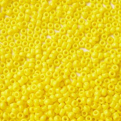 (RR404) Amarillo opaco Cuentas de rocailles redondas miyuki, granos de la semilla japonés, 11/0, (rr 404) amarillo opaco, 11/0, 2x1.3 mm, Agujero: 0.8 mm, sobre 5500 unidades / 50 g