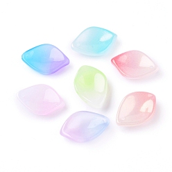 Mixed Color Imitation Jade Glass Pendants, Petal, Mixed Color, 19x13x4.5mm, Hole: 1mm