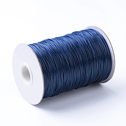 Midnight Blue Korean Waxed Polyester Cords, Midnight Blue, 2mm, about 100yards/roll(300 feet/roll)