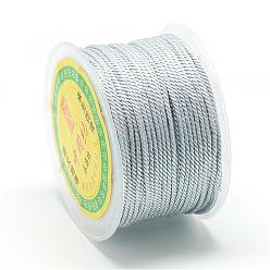 Gray Nylon Threads, Milan Cords/Twisted Cords, Gray, 1.5~2mm, about 54.68 yards(50m)/roll