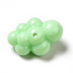 Vert Pâle Perles acryliques opaques, nuage, vert pale, 25x17x13mm, Trou: 1.6mm, environ250 pcs / 500 g