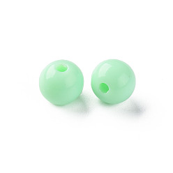 Aigue-marine Perles acryliques opaques, ronde, aigue-marine, 8x7mm, Trou: 2mm, environ1745 pcs / 500 g