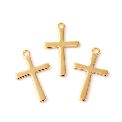 Golden 201 Stainless Steel Pendants, Cross, Golden, 15.5x9.5x0.8mm, Hole: 1.2mm