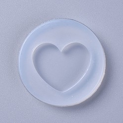 White Food Grade Silicone Molds, Resin Casting Molds, For UV Resin, Epoxy Resin Jewelry Making, Heart, White, 53x8mm, Heart: 25x34mm