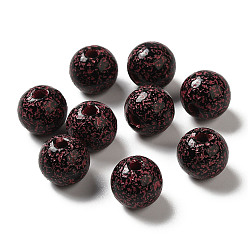 Indian Red Opaque Acrylic Beads, Round, Indian Red, 10x9mm, Hole: 2mm, about: 940pcs/500g