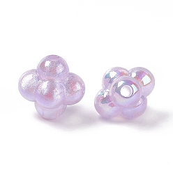 Prune Perles acryliques opaques, avec de la poudre de paillettes, couleur ab , nuage, prune, 17.5x18.5x15.5mm, Trou: 3mm
