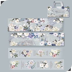 White 2 Rolls PET Tape Stickers, Flower Series, White, 50mm
