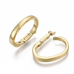 Real 18K Gold Plated Brass Twister Clasps, Nickel Free, Oval, Real 18K Gold Plated, 20x15x3mm, Inner Diameter: 17x11mm