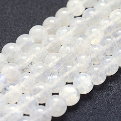 Rainbow Moonstone Natural Rainbow Moonstone Beads Strands, Grade AA, Round, 8mm, Hole: 1mm, about 49pcs/strand, 15.5 inch(39.5cm)