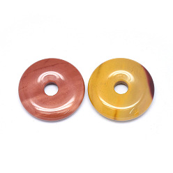 Mookaite Natural Mookaite Pendants, Donut/Pi Disc, Donut Width: 12mm, 30x5~7mm, Hole: 6mm