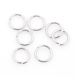 Stainless Steel Color 304 Stainless Steel Open Jump Rings, Stainless Steel Color, 10x1.2mm, Inner Diameter: 7.6mm, about 1000pcs/bag