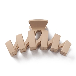 Tan Plastic Claw Hair Clips, with Iron Findings, Hair Accessories for Girls, Tan, 49x111x47.5mm