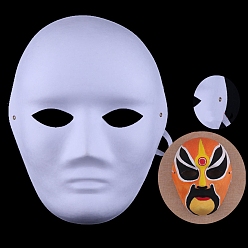 Human Masque de mascarade bricolage non peint, masque en papier uni blanc pour la décoration de fête, motif humain, 240x190mm