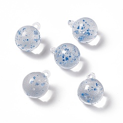 Dodger Azul Colgantes de esfera de acrílico transparente, con flores secas, encantos redondos, azul dodger, 20x16 mm, agujero: 1.8 mm, 200 unidades / 500 g