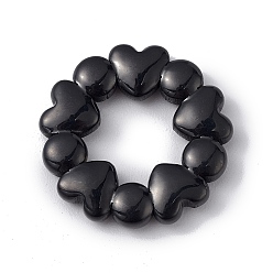 Electrophoresis Black 304 нержавеющей стали связывающий кольца, сердце кольцо, электрофорез черный, 18x3 мм, внутренний диаметр: 8.5 мм