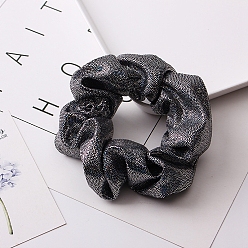 Black Glittered Cloth Elastic Hair Ties Scrunchie/Scrunchy Hair Ties for Girls or Women, Black, 40mm