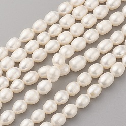 Dentelle Vieille Brins de perles de culture d'eau douce naturelles, ovale, vieille dentelle, 9~10x7~8mm, Trou: 0.5mm, Environ 40~41 pcs/chapelet, 14.9 pouce (38 cm)