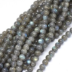 Labradorite Natural Labradorite Beads Strands, Grade A, Round, 8mm, Hole: 0.8mm, about 47~50pcs/strand, 15.3~15.9 inch(39~40.5cm)